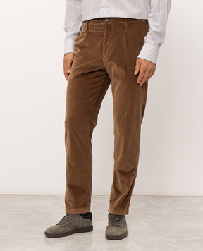 Canali Brown corduroy pants PT01657D91605