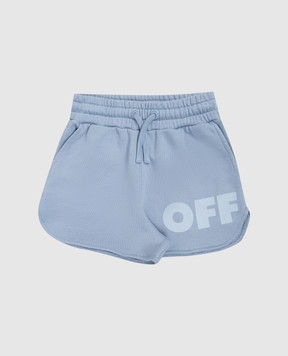 Off-White Children's blue shorts with Off print 44GCI001S26F001