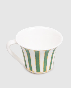 Geminiano Cozzi 1765 White porcelain coffee cup Striche Verdi e Oro TTCMI059036