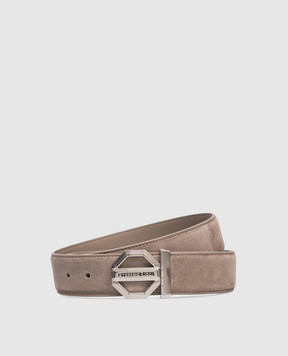 Stefano Ricci Beige suede belt with logo N381SDC554P