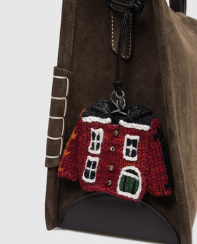 JW Anderson Burgundy keychain in the form of a knitted sweater AC0428FA0496