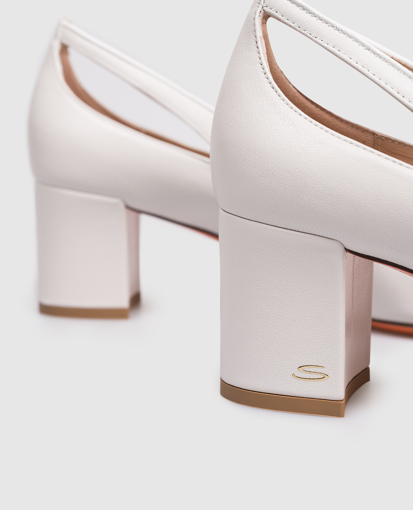 White leather shoes with figured cutouts Santoni 5