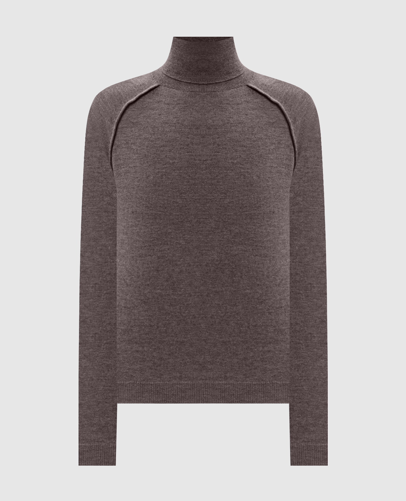 Brown wool and cashmere turtleneck