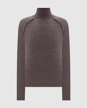 Dondup Brown wool and cashmere turtleneck DT450M01038D002