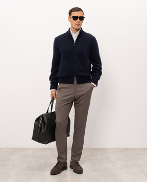 Enrico Mandelli Blue wool and cashmere cardigan 4K080A6211