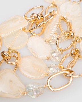 Dolman Bijoux Golden necklace with beads 75151