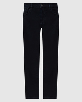 Trussardi Blue jeans with embroidered emblem P403HE04946NMJ380D39