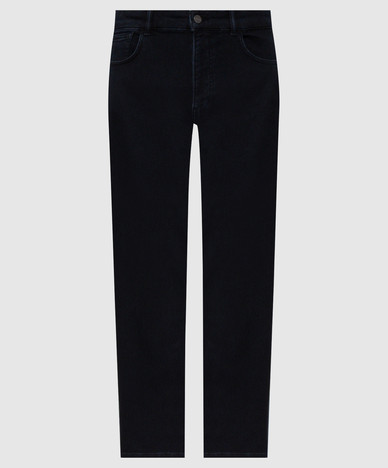Blaue Jeans mit gesticktem Emblem