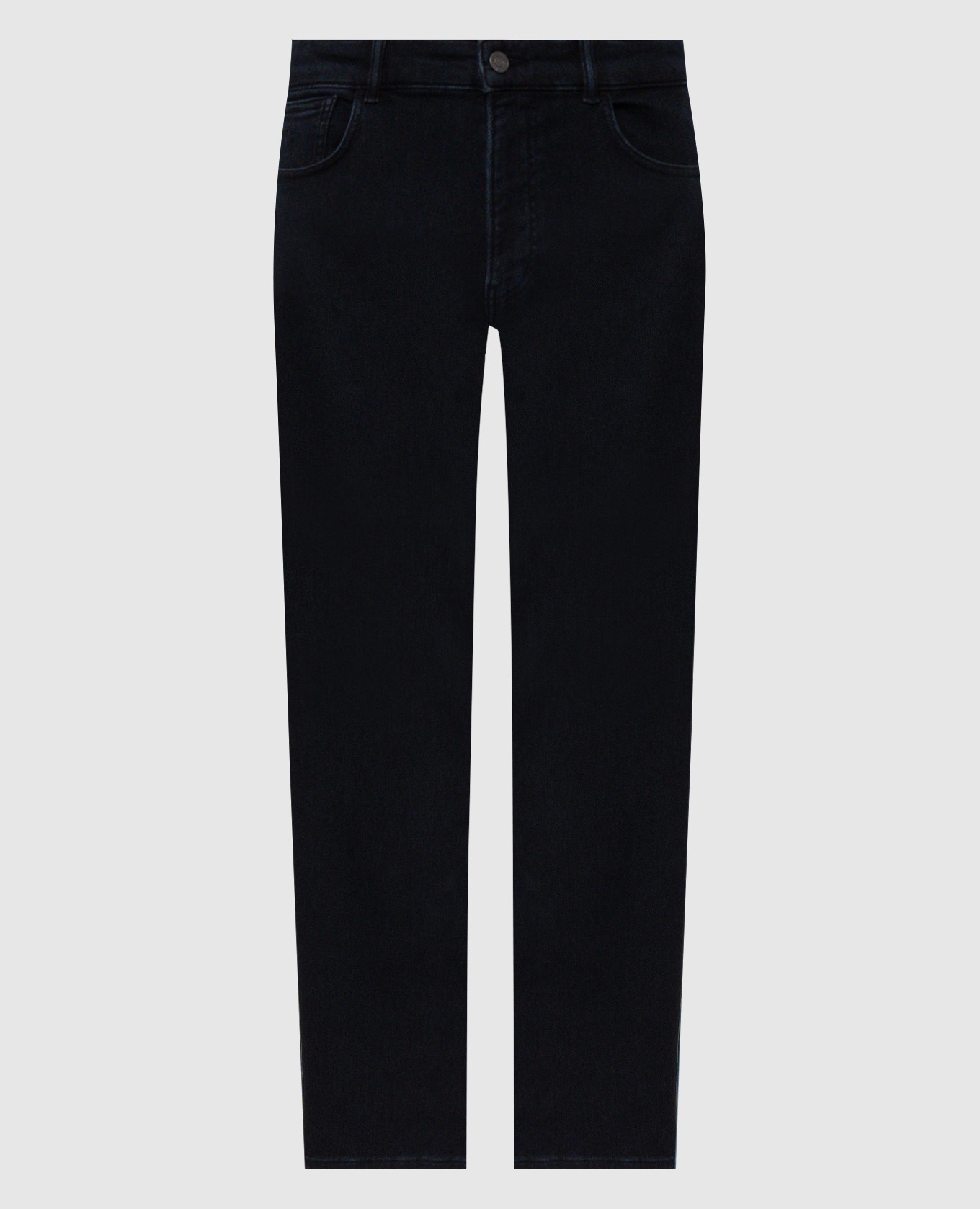 Blue jeans with embroidered emblem Trussardi