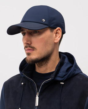 Stefano Ricci Blue combination cap with emblem MCV61NV15EPL001H