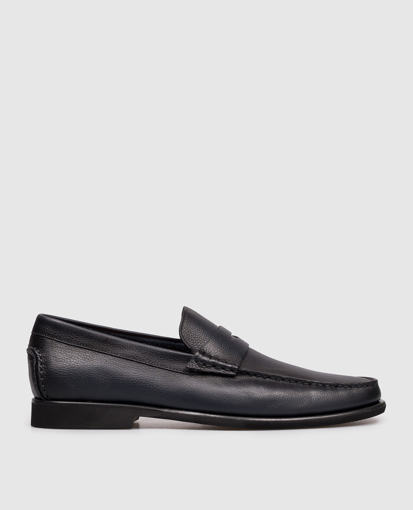 

Blue leather loafers Santoni, Black