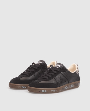Premiata Bonnied black leather sneakers with animal print BONNIED8583