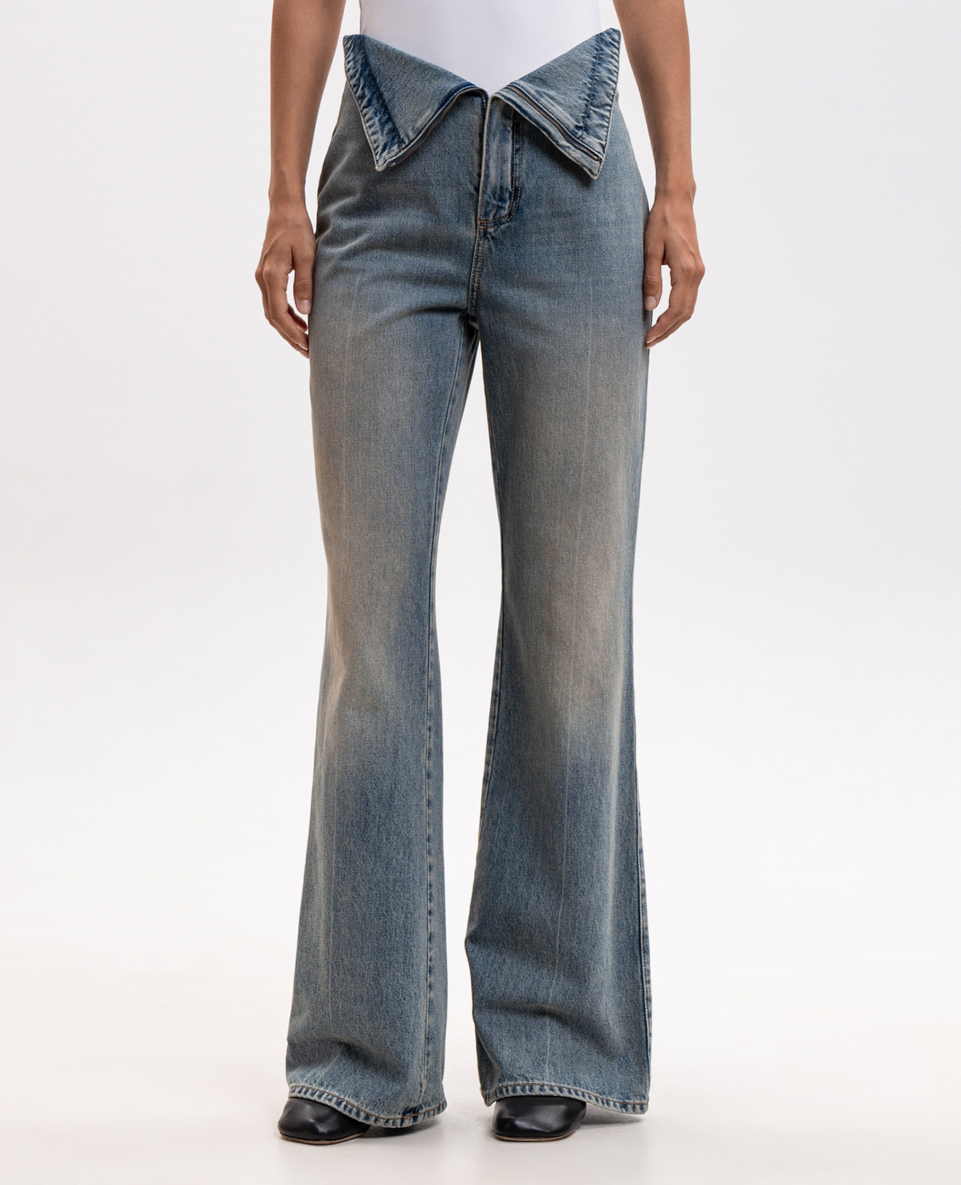 Blue flared jeans with cuffs Alexander McQueen 3