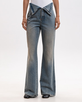 Alexander McQueen Blue flared jeans with cuffs 857092QMAD0