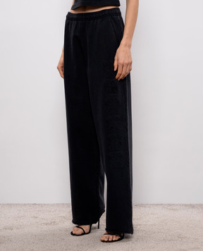 Vetements Black sweatpants with branded embroidery ME76SP171BX