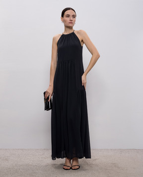 Peserico Black maxi dress with monil chain A0205807309