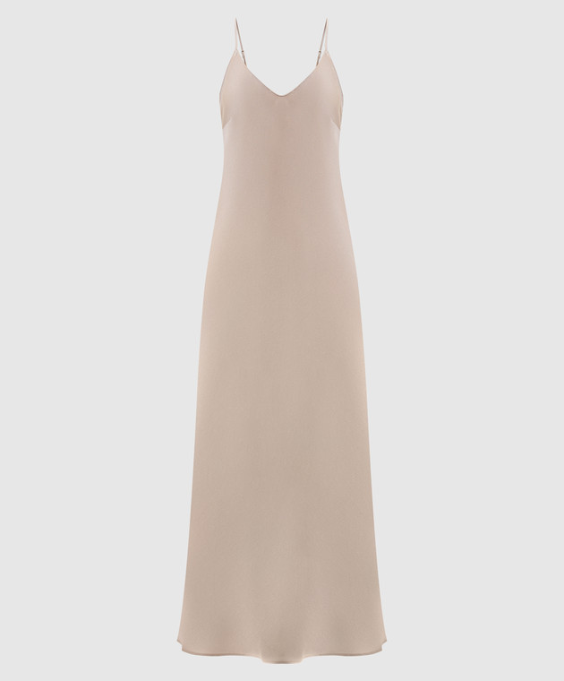 knee length dresses for ladies Undress Amila Beige Satin Backless Maxi Dress main image 0