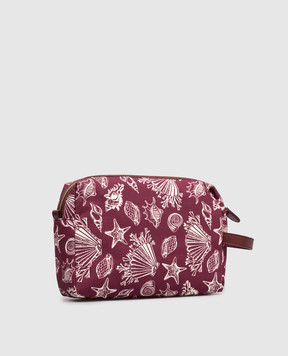 MANTERO 1902 Brenda burgundy cosmetic bag with linen 1083F0018G00880