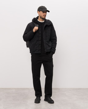 Stone Island Black jacket with logo patch L2S15Q100007S0405