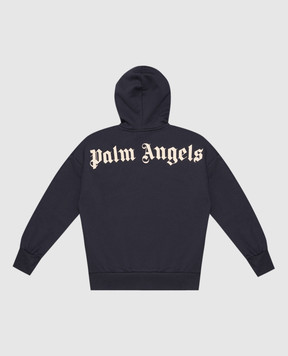 Palm Angels Children's blue sports jacket with logo print F6PAJBZH015