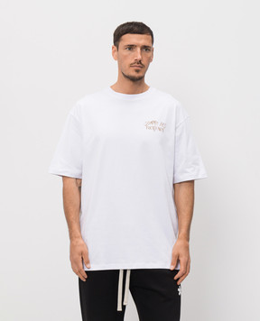 Comme des Fuckdown White T-shirt with branded print FMS6CFABM01939
