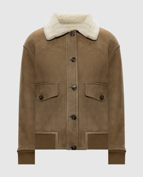 Yves Salomon Brown sheepskin coat 27WYV60162MSBV