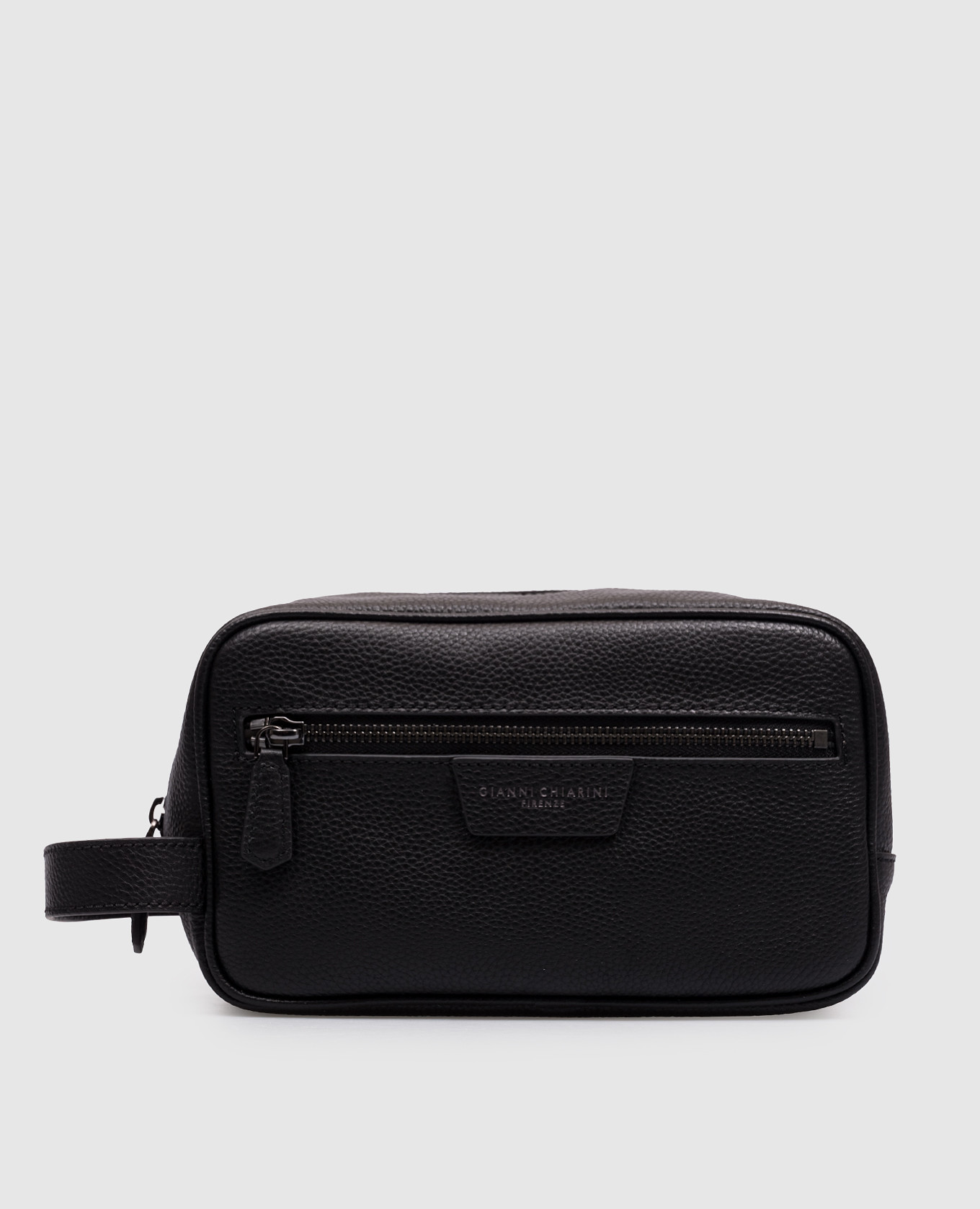 

Florence black leather toiletry bag with logo Gianni Chiarini