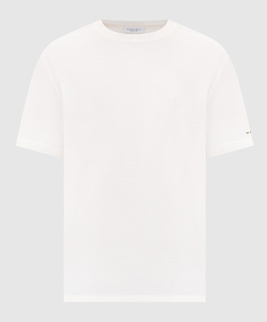 Elfenbeinfarbenes Woll-T-Shirt