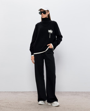 Palm Angels Black wool and cashmere sweater PAMHD001KN002w