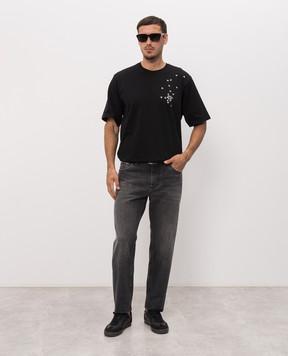 Dolce&Gabbana Black T-shirt with DG appliqués G8PN9TG7Q0Y
