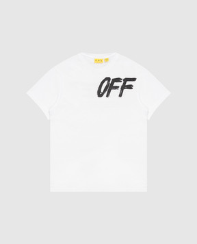 Off-White Children's white T-shirt with logo print 44BAA002F26J002