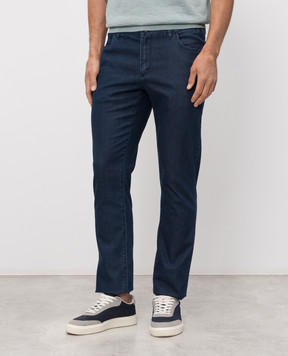 Castangia dal 1850 Blue jeans with logo patch GDPCA311S26