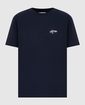 Off-White Blue T-shirt with Dripped Watercolor print 2AA089S26JER006