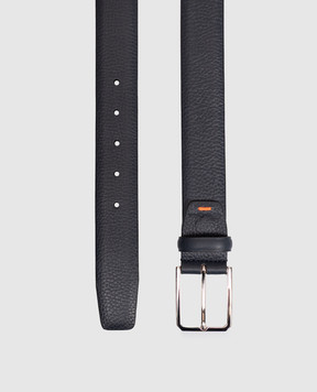 Santoni Blue leather belt with embossed logo CM35VS003B91EMIA
