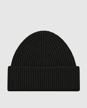 C.P. Company Children's black wool hat with glasses CQX007LHE71