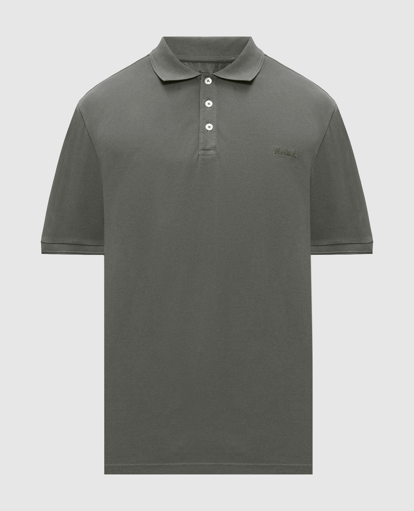 Khaki polo shirt with embroidered logo