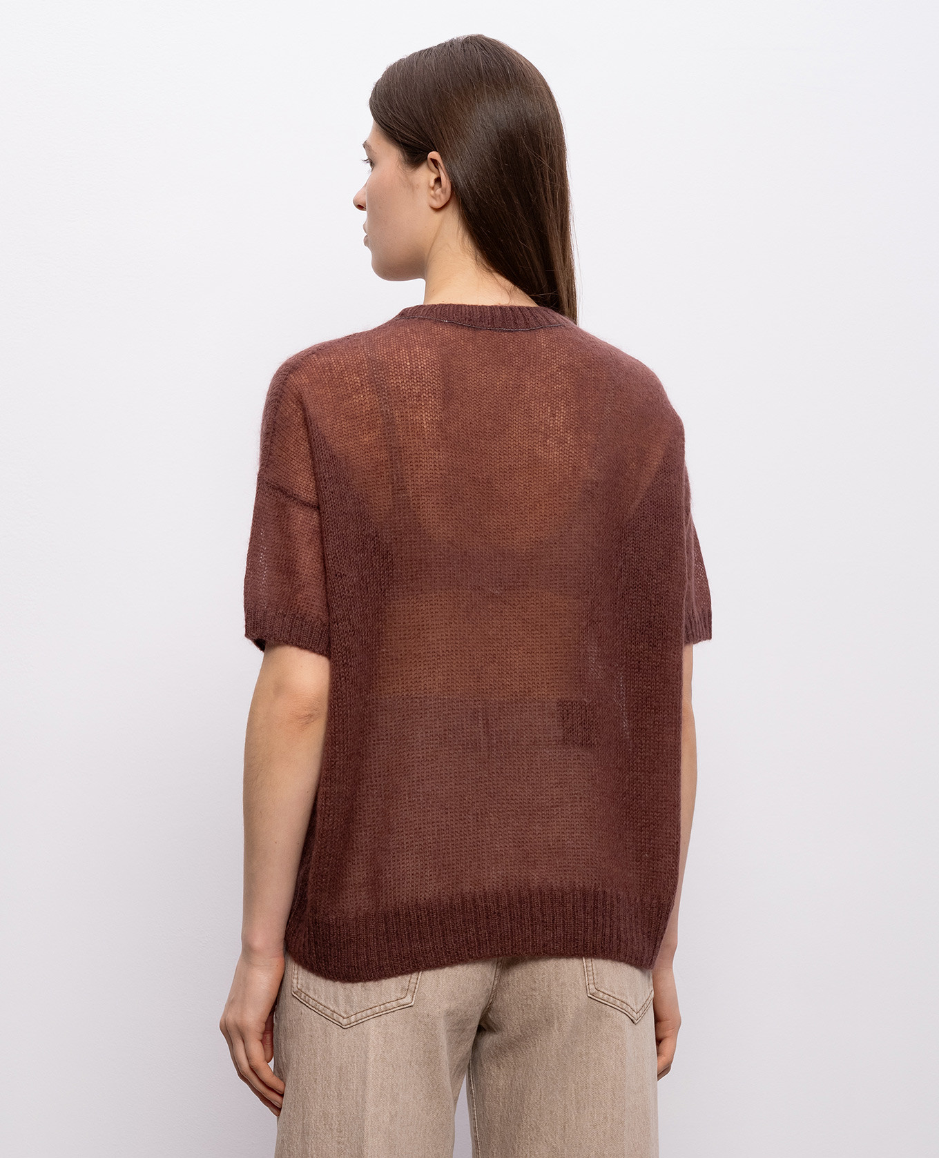 

Brown top with wool Brunello Cucinelli