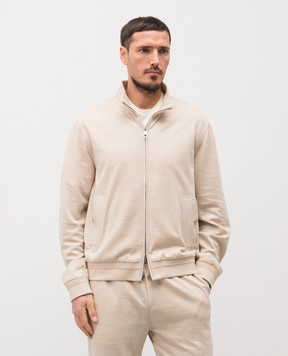 Brett Johnson Beige sports jacket with wool, linen and silk SS26J1LP193SAN