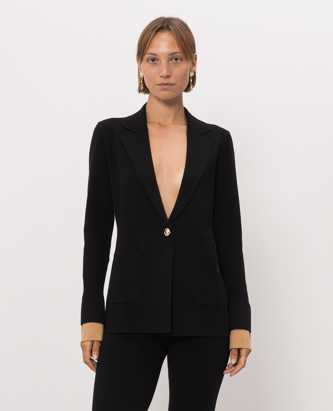 Black jacket with layering effect Twinset 3