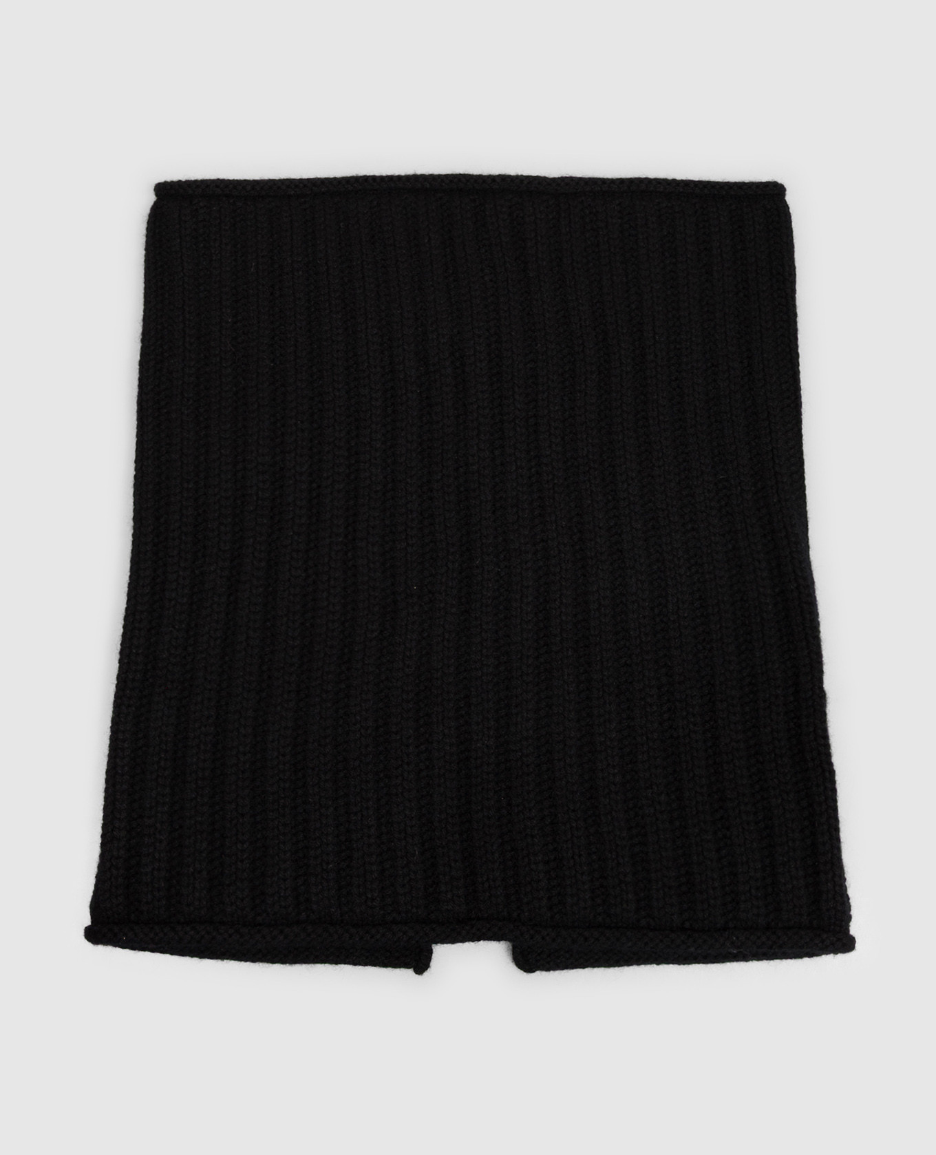 Black ribbed cashmere buff