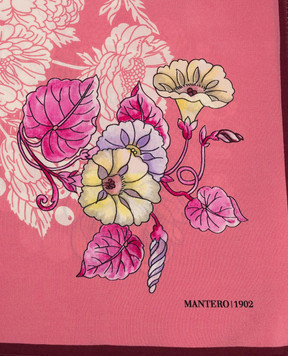 MANTERO 1902 Alba Flora pink silk scarf 0908F0023G57019