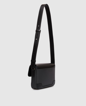 Serapian Black embossed leather messenger bag SRSTSMML735024ACC3