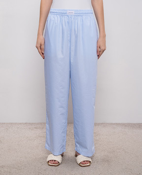 Dore & Rose Blue striped pajama pants with logo PREMIUMSILKPJBOTTOM