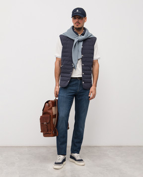 Brunello Cucinelli White polo with layering effect ME8543966