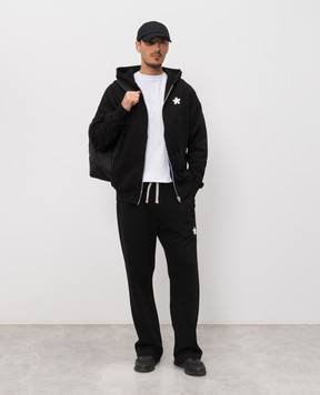 Comme des Fuckdown Black sweatpants with logo print FMS6CFABM01906