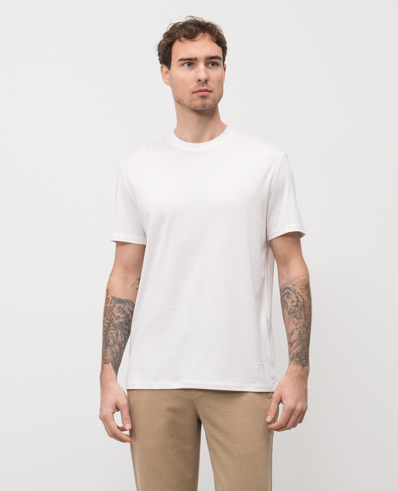 

White T-shirt with silk ISAIA