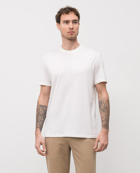 ISAIA White T-shirt with silk MCI154JP001