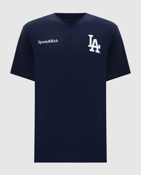 Sporty & Rich Blue Dodgers Serif Print T-Shirt TO119714669BL106