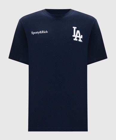 Blue Dodgers Serif Print T-Shirt