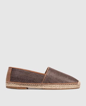 Brunello Cucinelli Brown raffia espadrilles MPUSHJQ726